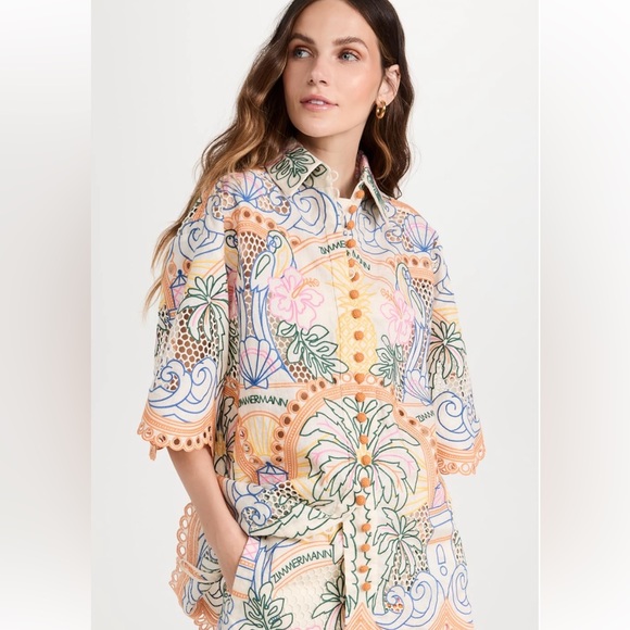 Zimmermann Tops - Zimmermann Red Tropical Shirt